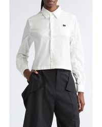 Undercover - Boxy Crop Cotton Button-Up Shirt - Lyst