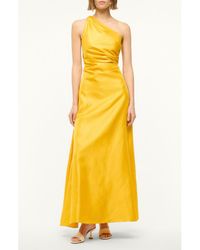 STAUD - Este One-Shoulder Silk Maxi Dress - Lyst