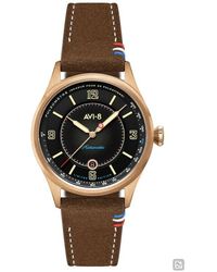 AVI-8 - Flyboy Lafayette Automatic 110Th Anniversary Limited Edition Leather Strap Watch, 42Mm - Lyst