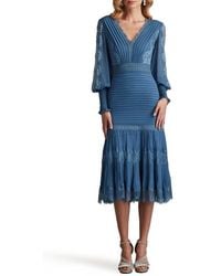 Tadashi Shoji - Lace Pintuck Long Sleeve Cocktail Dress - Lyst