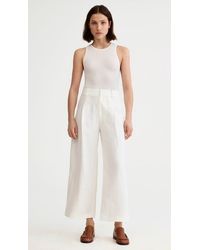 Smythe - Linen Cropped Pleated Trouser - Lyst