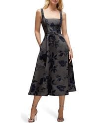 Dessy Collection - Metallic Fit & Flare Midi Dress - Lyst