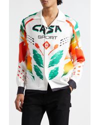 Casablancabrand - Casa Sport Long Sleeve Silk Camp Shirt - Lyst