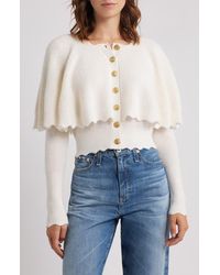 LoveShackFancy - Daelyn Capelet Cashmere & Wool Cardigan - Lyst