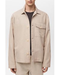 Mango - Straight Fit Linen & Cotton Overshirt - Lyst