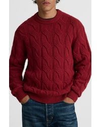 Madewell - Crewneck Cable Knit Wool Blend Sweater - Lyst