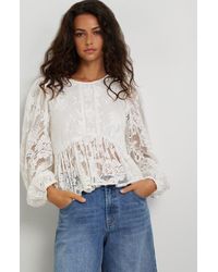 Treasure & Bond - Lace Peplum Top - Lyst