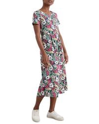 Seasalt Cornwall - Veronica Floral Print Stretch Organic Cotton Jersey Midi Dress - Lyst