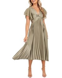 Petal & Pup - Nova Flutter Sleeve Midi Dress - Lyst
