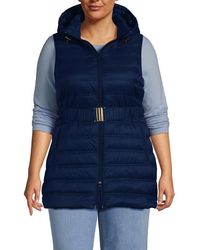 Lands' End - Wanderweight Belted Packable Down Vest - Lyst