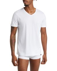 Emporio Armani - 3-pack V-neck Cotton T-shirts - Lyst