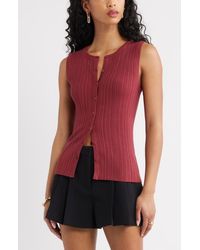 Open Edit - Button Front Rib Tank - Lyst