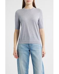 BOSS - Farbella Short Sleeve Virgin Wool Sweater - Lyst
