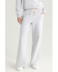 Marine Layer - Cloud Nine Wide Leg Cotton Blend Fleece Drawstring Pants - Lyst