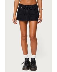 Edikted - Ziggie Drawstring Denim Miniskirt - Lyst