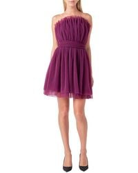 Endless Rose - Strapless Tulle Minidress - Lyst
