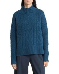 Nordstrom - Mock Neck Cable Knit Sweater - Lyst
