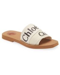 Chloé - Woody Logo Slide Sandal - Lyst