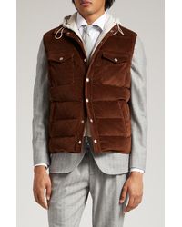 Eleventy - Quilted Corduroy Vest With Removable Bib - Lyst