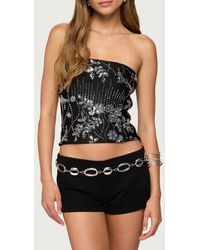 Edikted - Zelda Bead & Sequin Strapless Top - Lyst