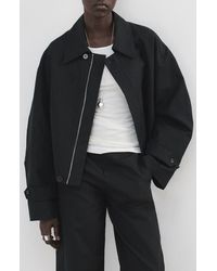 Mango - Cotton & Linen Twill Zip Jacket - Lyst