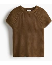 H&M - Knitted Top - Lyst