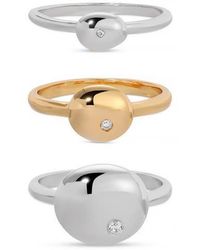 Ettika - Set Of 3 Polished Pebble Stackable Rings - Lyst