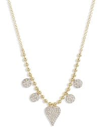 Meira T - Diamond Charm & Heart Pendant Necklace - Lyst