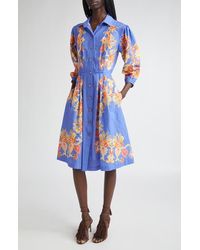 Etro - Floral Print Cotton Poplin Shirtdress - Lyst