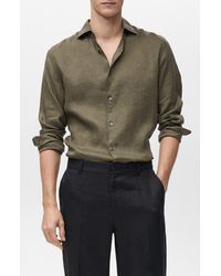 Mango - Slim Fit Linen Button-Up Shirt - Lyst