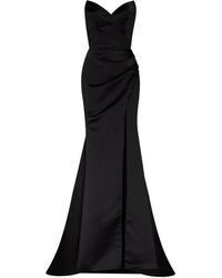Millà - Strapless Evening Gown With Thigh Slit - Lyst