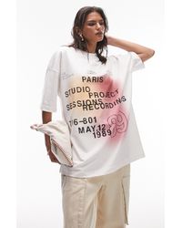 TOPSHOP - Paris Oversize Graphic T-shirt - Lyst