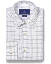 David Donahue - Regular Fit Royal Oxford Check Dress Shirt - Lyst