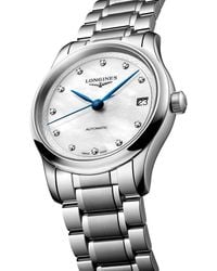 Longines - Master Collection Mother-Of-Pearl & Diamond Automatic Bracelet Watch, 34Mm - Lyst