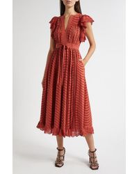 Ulla Johnson - Olga Flutter Sleeve Midi Dress - Lyst