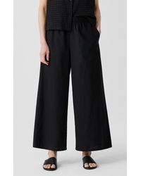 Eileen Fisher - Organic Cotton Ankle Wide Leg Pants - Lyst