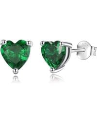 Donatello Gian - Solid Sterling Created Gemstone Heart Stud Earrings - Lyst