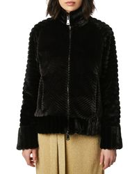 Bernardo - Textured Faux Fur Jacket In Black At Nordstrom Rack - Lyst
