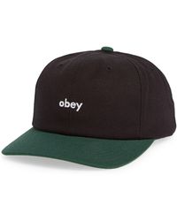 Obey - Colorblock Logo Twill Baseball Cap - Lyst