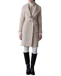 Mackage - Norita Belted Double Face Wool Coat With Wool Blend Bib - Lyst