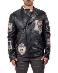 Maceoo - Marthyr Python Embossed Faux Leather Jacket - Lyst