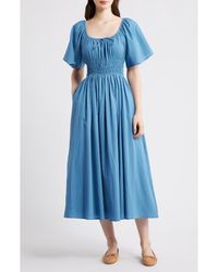 FRNCH - Yemanja Short Sleeve Cotton Fit & Flare Dress - Lyst