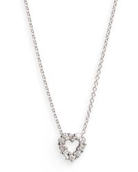 Roberto Coin - 'tiny Treasures' Diamond Heart Pendant Necklace - Lyst
