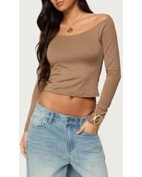 Edikted - Tahlia Off The Shoulder Crop Top - Lyst
