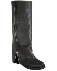 Urbnkicks - Cuff Leather Biker Boot - Lyst
