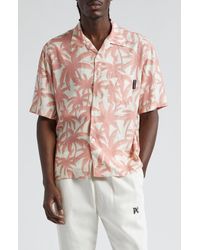 Palm Angels - Palm Print Short Sleeve Button-up Camp Shirt - Lyst