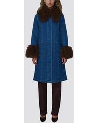 TT Studios - Penny Denim Faux Fur Jacket - Lyst