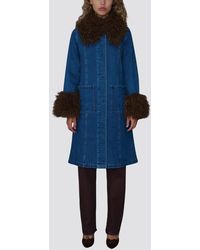 TT Studios - Penny Denim Faux Fur Jacket - Lyst