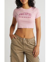 PacSun - Raglan Sleeve Crop T-shirt - Lyst
