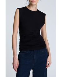 Kenneth Cole - Ruched Sleeveless Knit Top - Lyst